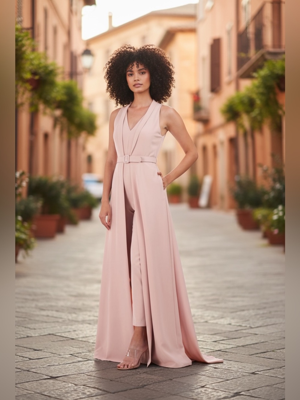 Elegant Kay Unger Sleeveless Jumpsuit